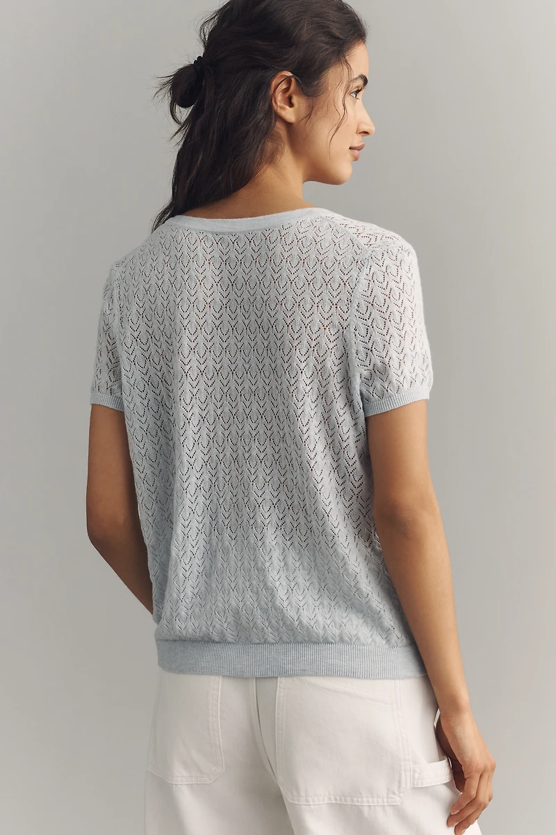 Juliet Pointelle Cardigan Sweater Tee