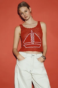 Tach Clothing Crochet Cotton Sweater Tank