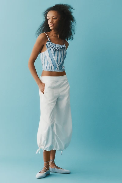 Pilcro Cotton Knit Ruffled Tank Top