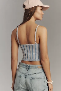 Pilcro Cotton Knit Ruffled Tank Top