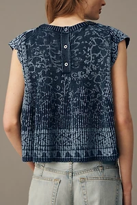 Pilcro Cotton Cap-Sleeve Swing Sweater Top