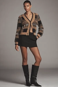 English Factory Checked Cardigan Sweater