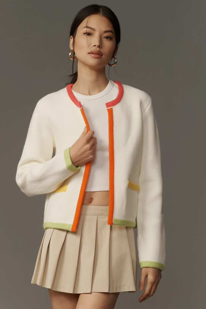 English Factory Colorblock Cardigan Sweater