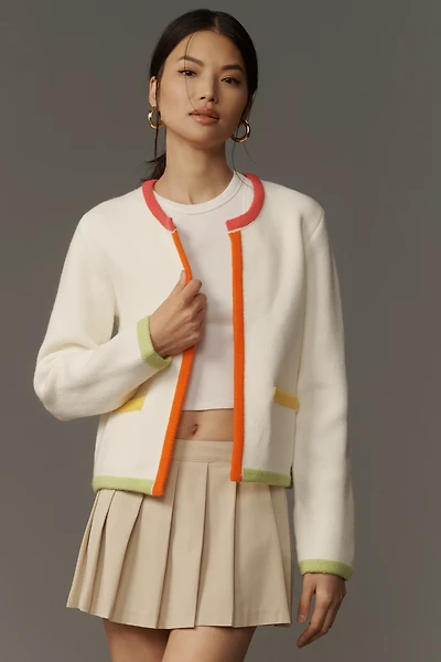 English Factory Colorblock Cardigan Sweater