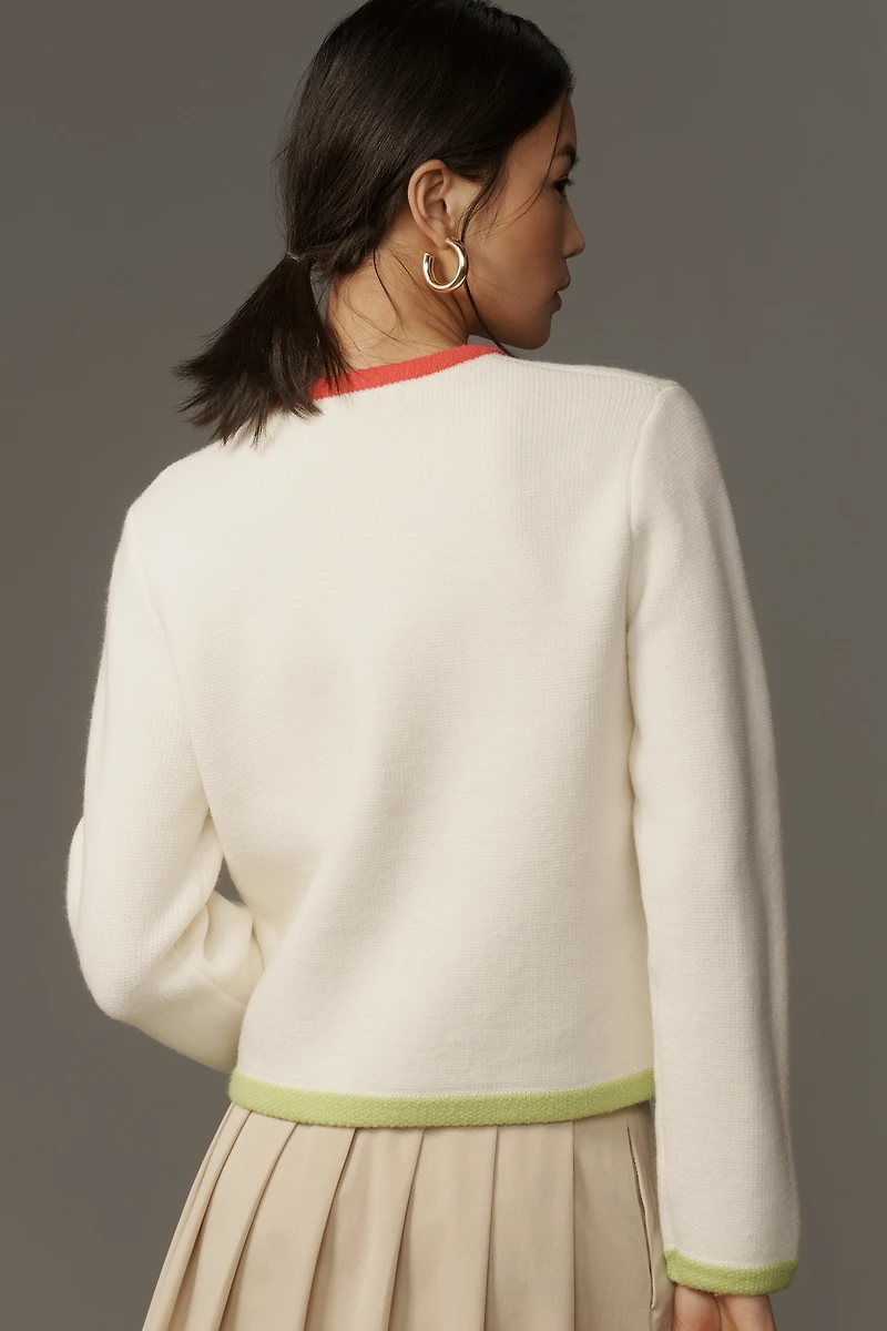 English Factory Colorblock Cardigan Sweater