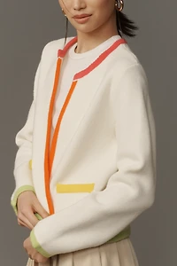 English Factory Colorblock Cardigan Sweater
