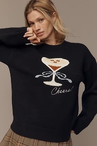 English Factory Cocktail Motif Sweater