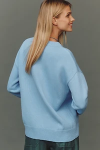English Factory Ribbed Hem Graphic Sweater