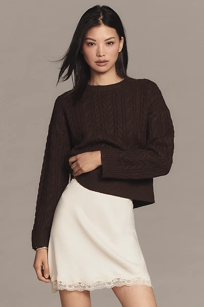 English Factory Crew-Neck Cable-Knit Sweater