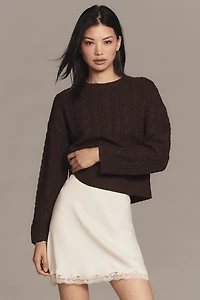 English Factory Crew-Neck Cable-Knit Sweater