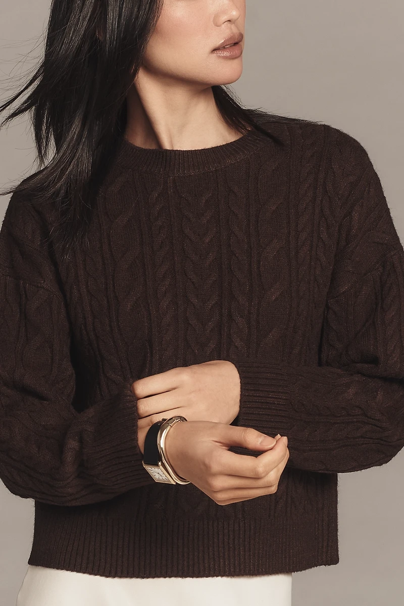 English Factory Crew-Neck Cable-Knit Sweater