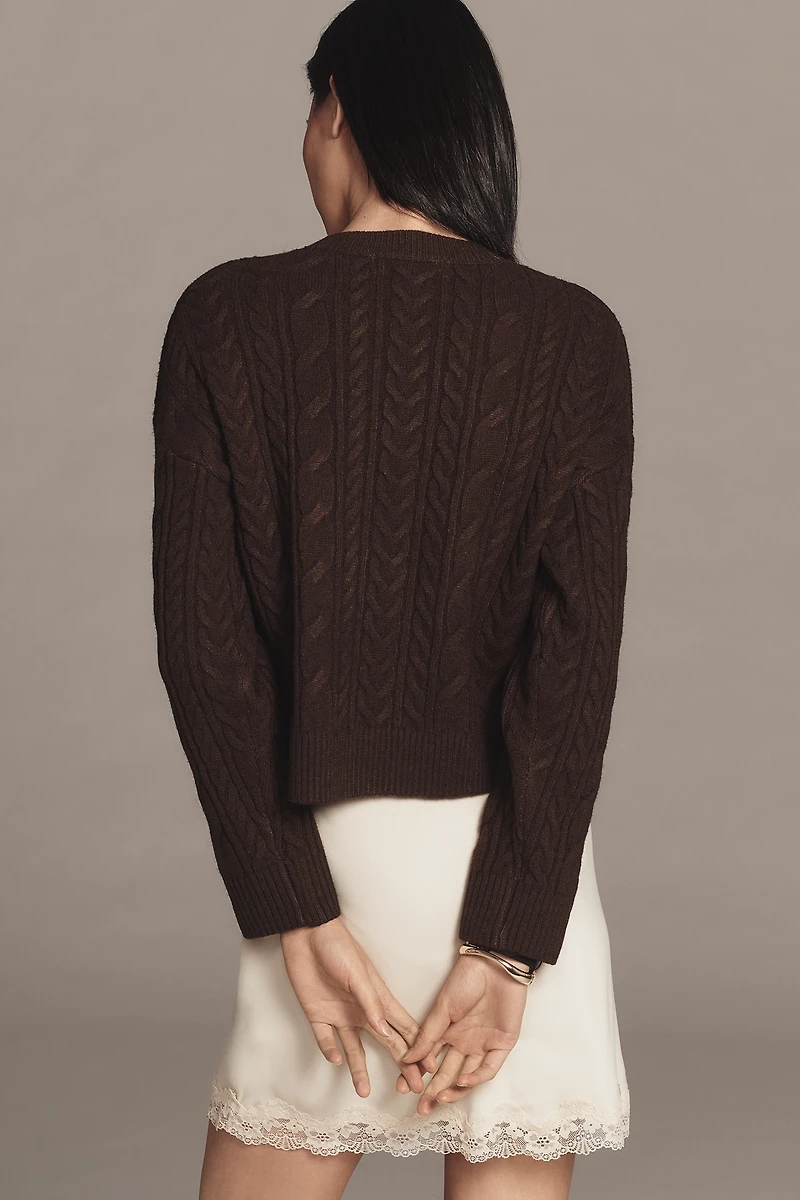 English Factory Crew-Neck Cable-Knit Sweater