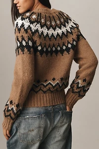 English Factory Mock-Neck Fairisle Sweater