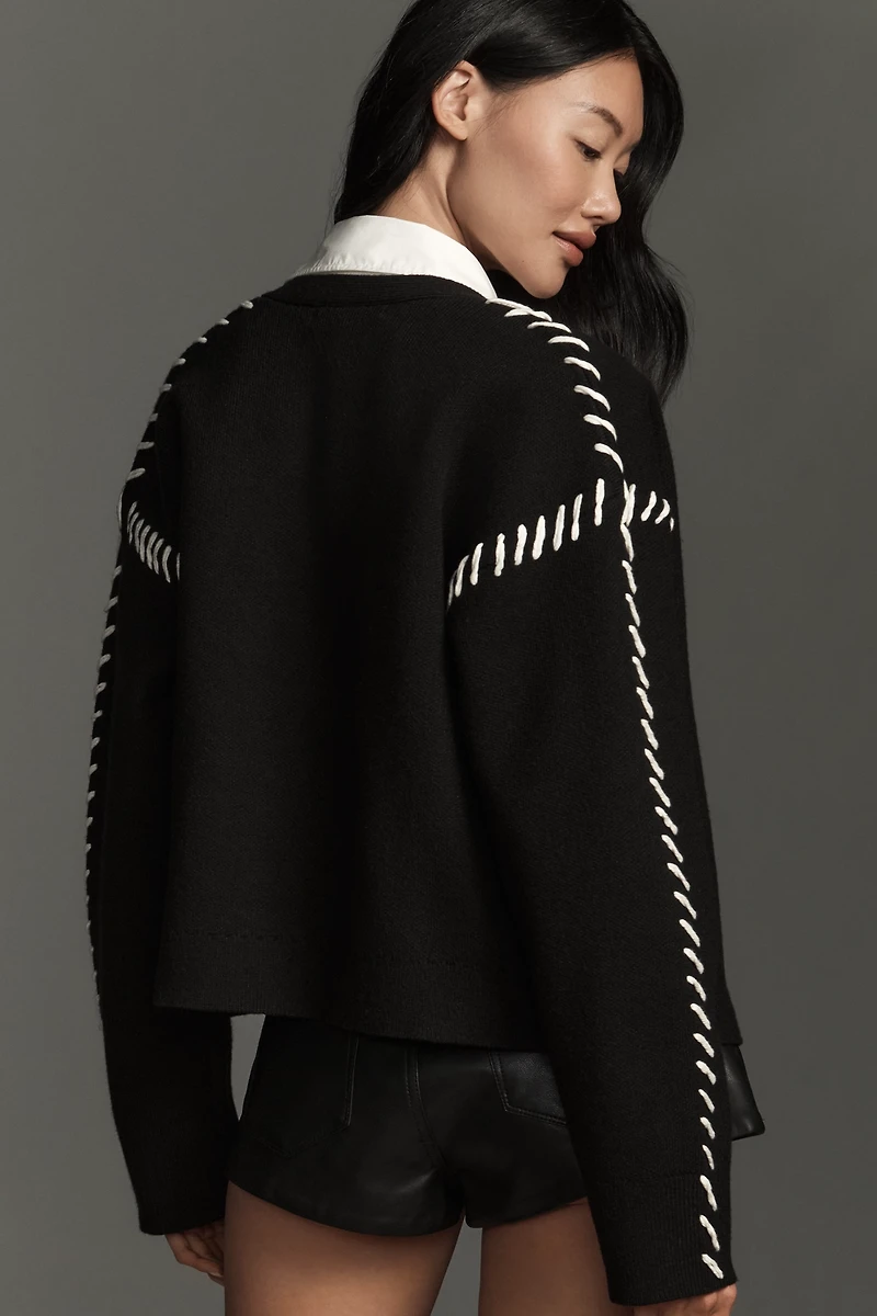 English Factory Whipstitch Cardigan Sweater