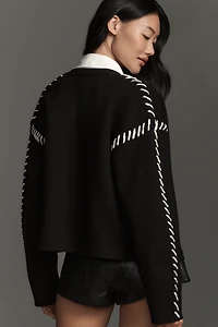 English Factory Whipstitch Cardigan Sweater