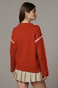 English Factory Crew-Neck Whipstitch Sweater
