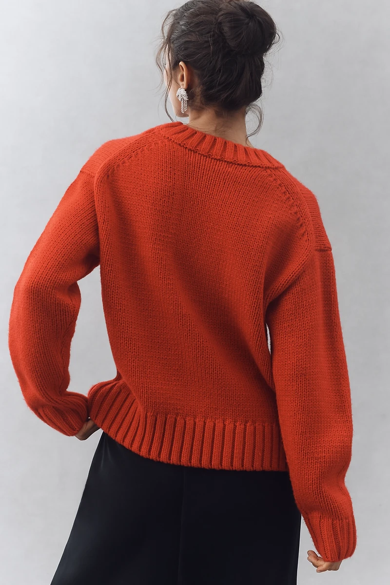 English Factory Crew-Neck Graphic Text Sweater