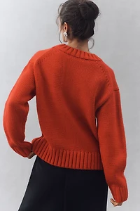 English Factory Crew-Neck Graphic Text Sweater