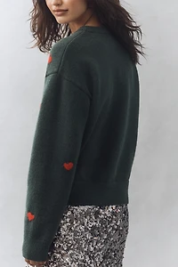 English Factory Martini Embroidered Cardigan Sweater