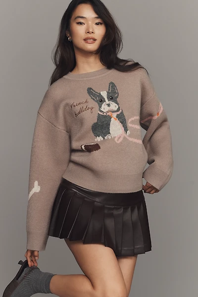 English Factory French Bulldog Graphic Sweater