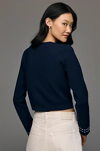 English Factory Stitched Cardigan Sweater