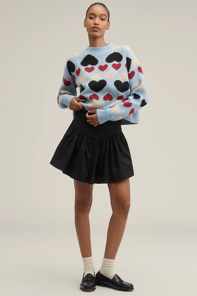 English Factory Crew-Neck Heart Icon Pullover Sweater