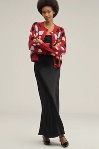 English Factory Crew-Neck Heart Icon Cardigan Sweater