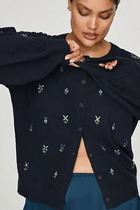 English Factory Embroidered Cardigan Sweater