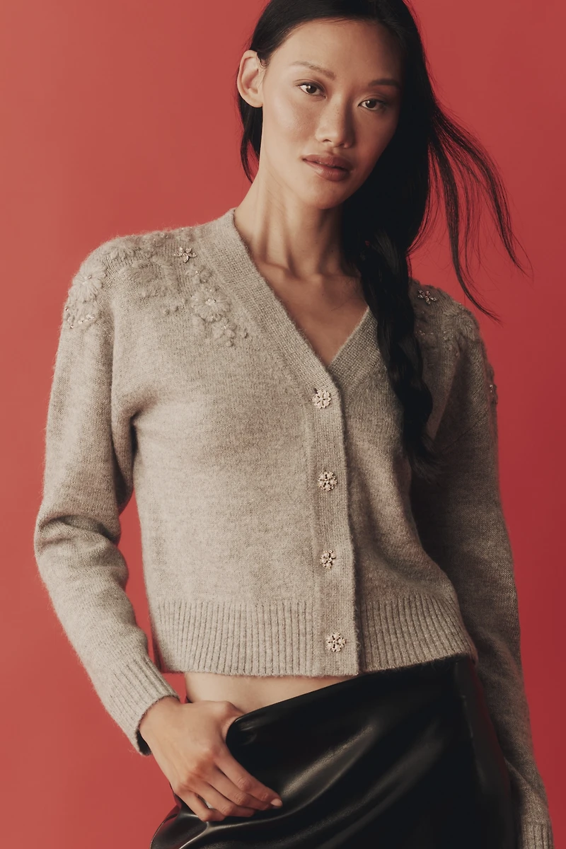 ASTR The Label Susannah Embellished Cardigan Sweater