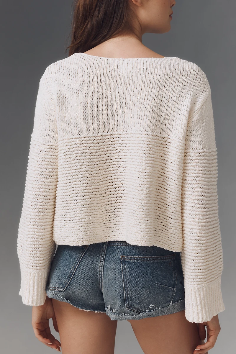 Pilcro Textured Boat-Neck Sweater