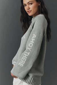 Pilcro Graphic Printed Crew-Neck Sweater