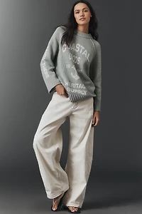 Pilcro Graphic Printed Crew-Neck Sweater