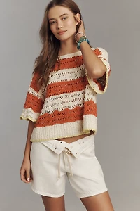 Pilcro Open-Stitch Pullover Sweater