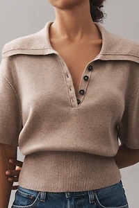 Pilcro Collared Wool and Cashmere Blend Sweater