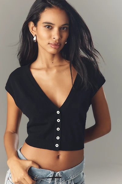 Pilcro V-Neck Crop Muscle Knit Vest
