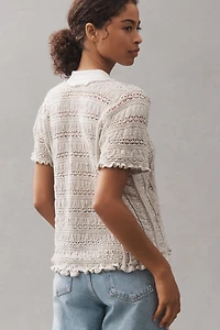 By Anthropologie Pointelle Sweater Tee