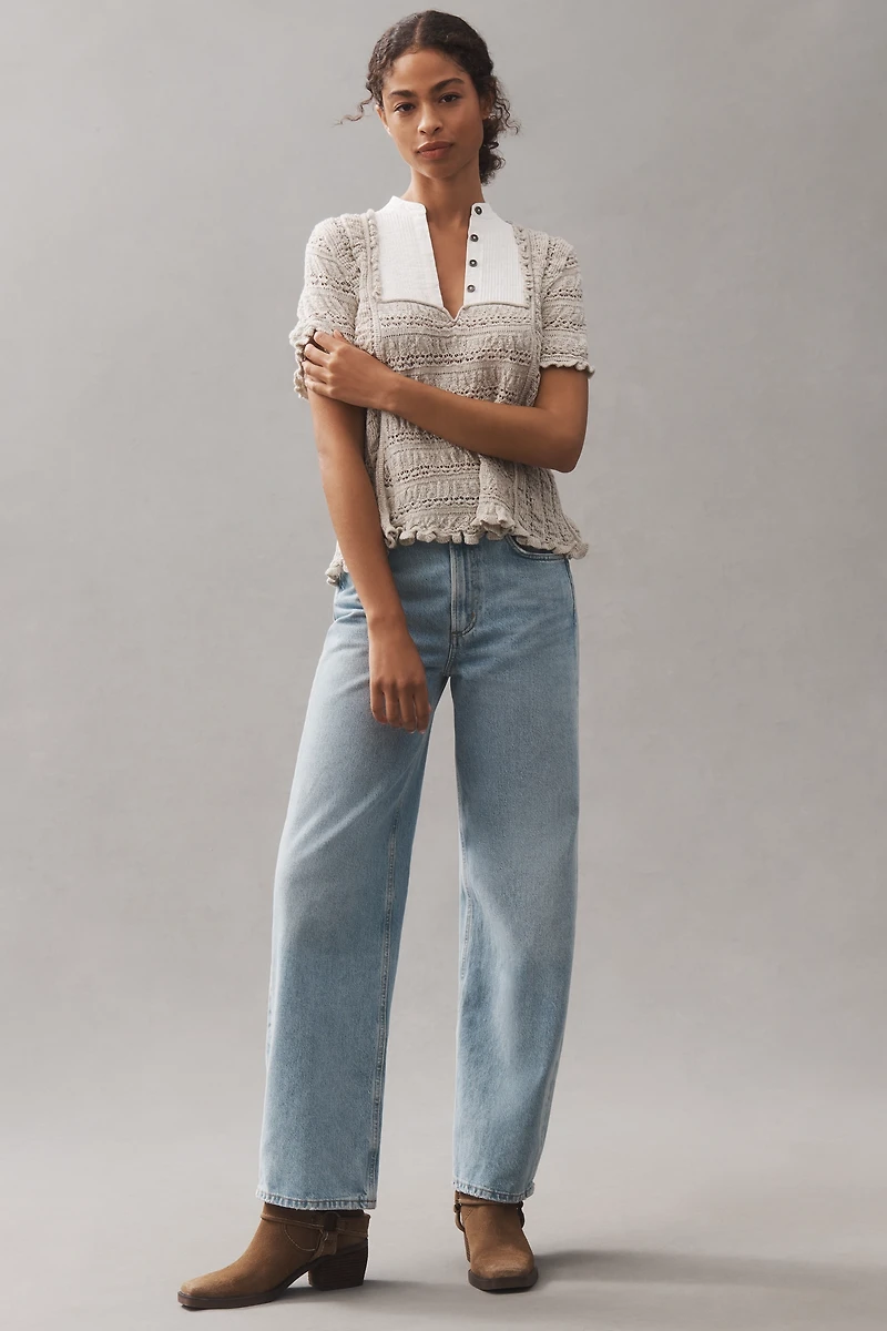By Anthropologie Pointelle Sweater Tee