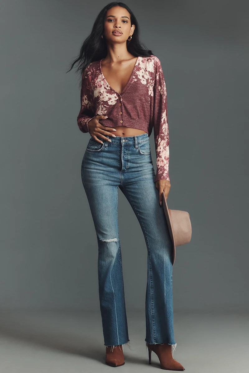 Pilcro Linen Blend Relaxed V-Neck Cardigan Sweater