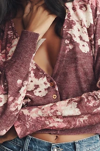 Pilcro Linen Blend Relaxed V-Neck Cardigan Sweater