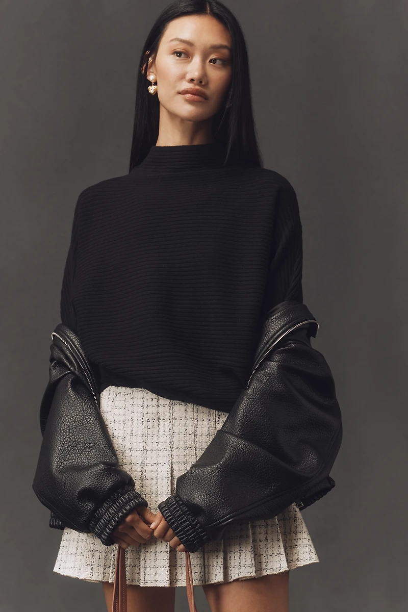 By Anthropologie Mock-Neck Wide-Sleeve Sweater