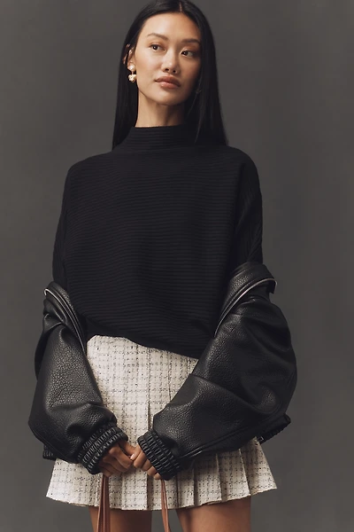 By Anthropologie Mock-Neck Wide-Sleeve Sweater