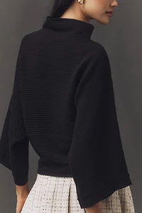 By Anthropologie Mock-Neck Wide-Sleeve Sweater