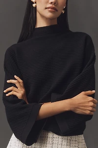 By Anthropologie Mock-Neck Wide-Sleeve Sweater