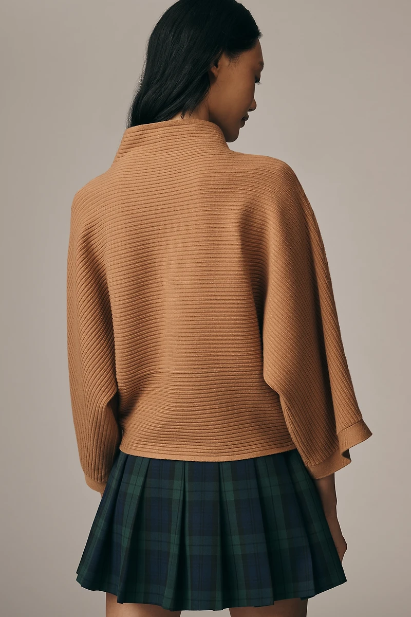 By Anthropologie Mock-Neck Wide-Sleeve Sweater