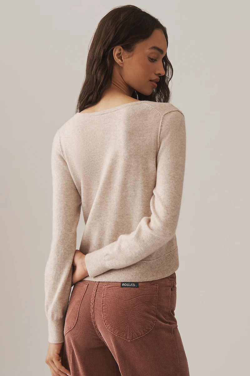 By Anthropologie Belted Wool Cashmere Cardigan Sweater