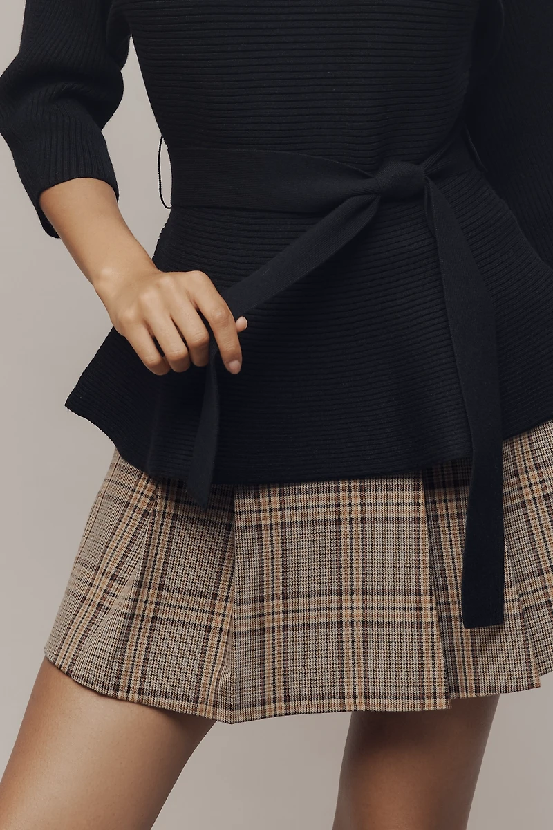 Maeve Ribbed Belted Sweater