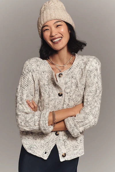 Maeve Wool Blend Cable-Knit Cardigan Sweater