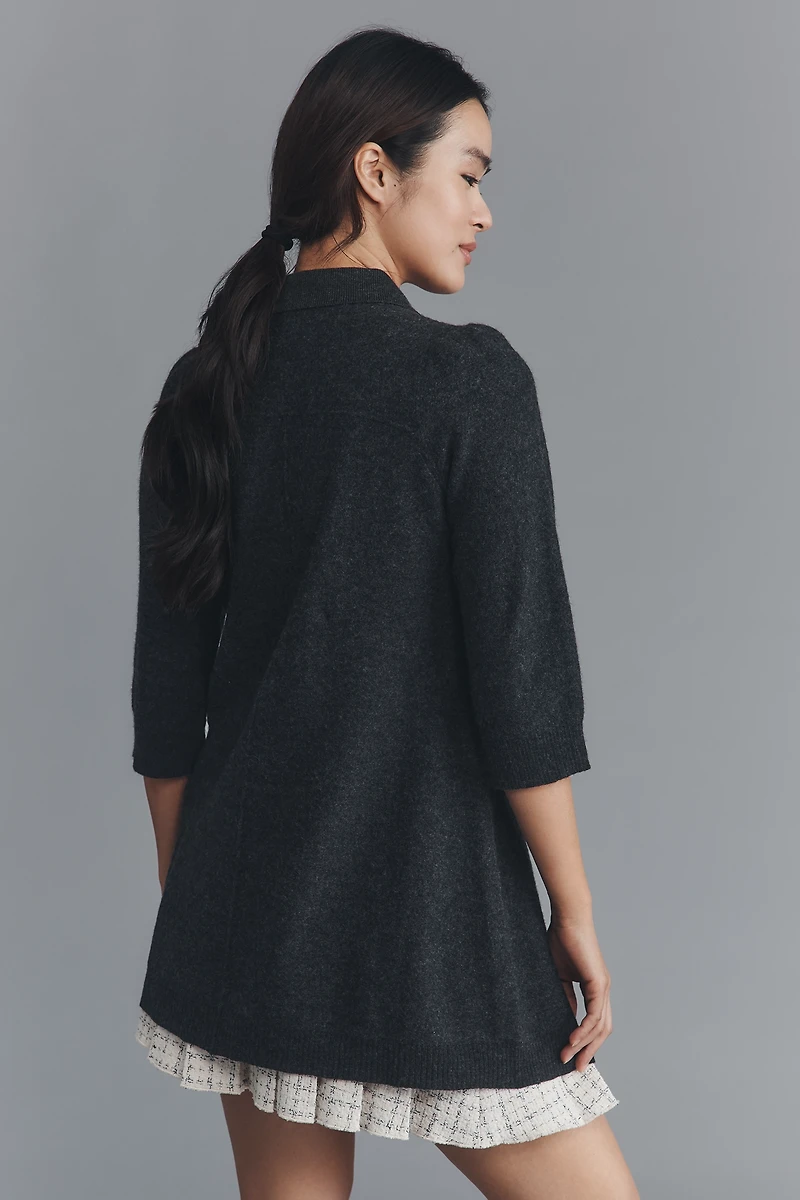 Maeve Double-Breasted Merino Wool Long Cardigan Sweater