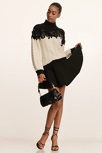 Maeve Colorblock Sequin Chunky Sweater