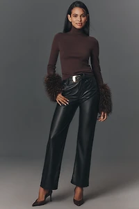 APPARIS Aspen Faux-Fur Cuff Turtleneck Sweater